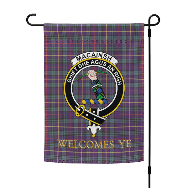 MacAinsh Weathered Clan Badge Tartan Garden Flag