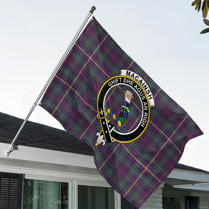 MacAinsh Weathered Clan Badge Tartan House Flag