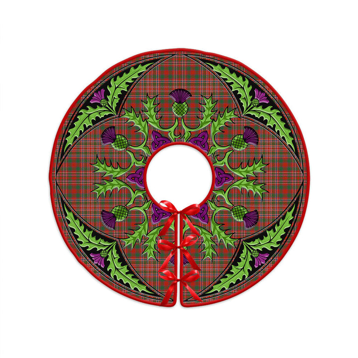 MacAlister Ancient Clan Badge Tartan Christmas Tree Skirt Scottish Thistle Design