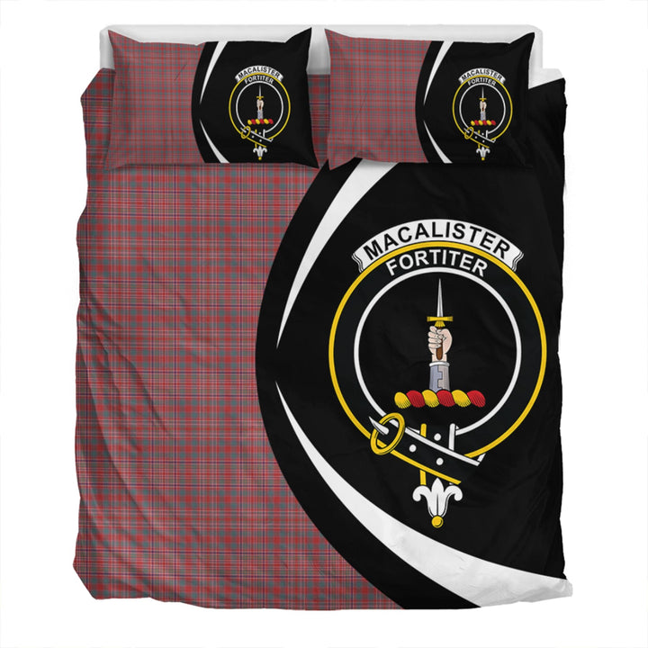 MacAlister Weathered Clan Badge Tartan Bedding Set Circle Style