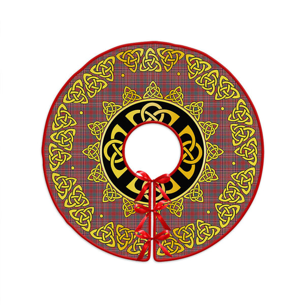 MacAlister Weathered Clan Badge Tartan Christmas Tree Skirt Golden Celtic Heritage
