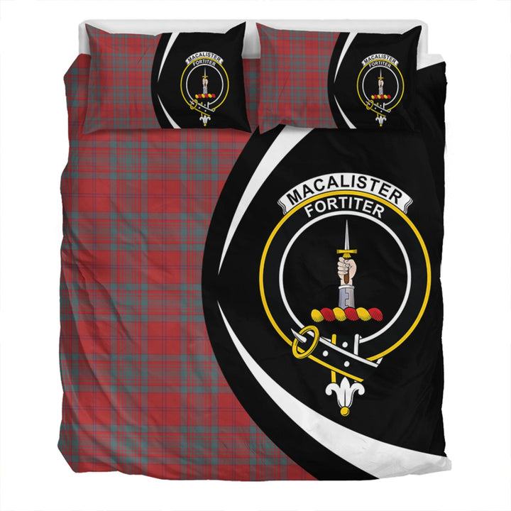 MacAlister of Glenbarr Weathered Clan Badge Tartan Bedding Set Circle Style