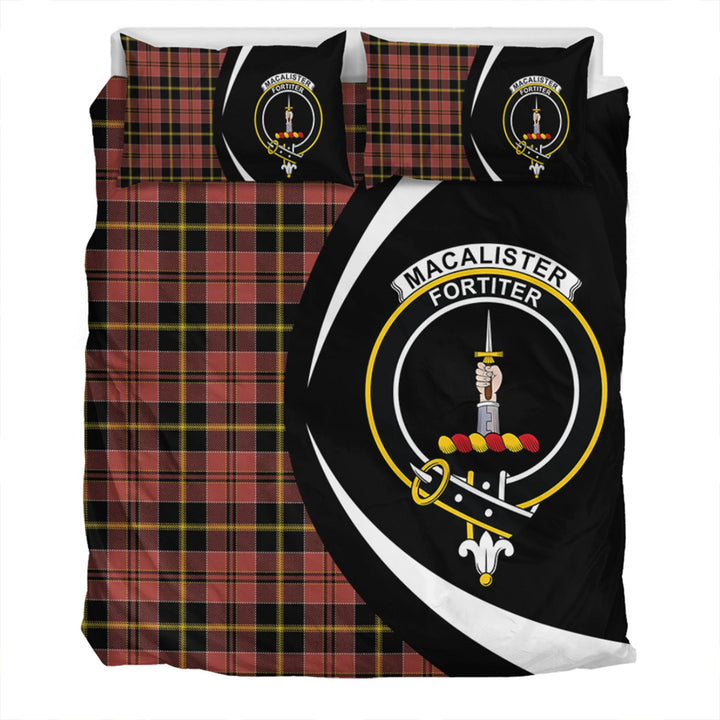 MacAlister of Skye Ancient Clan Badge Tartan Bedding Set Circle Style