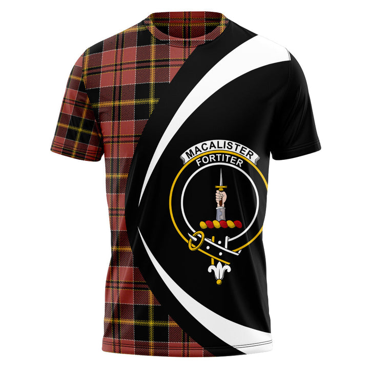 MacAlister of Skye Ancient Clan Badge Tartan T-Shirt Circle Style Personalized
