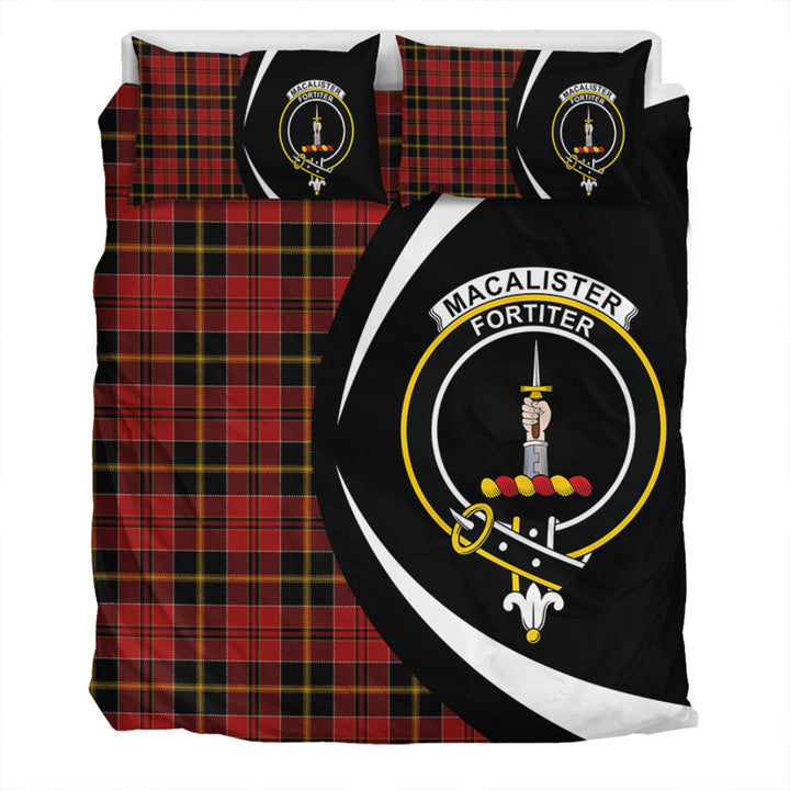 MacAlister of Skye Modern Clan Badge Tartan Bedding Set Circle Style