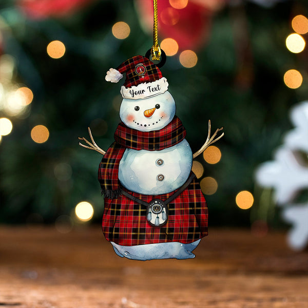 MacAlister of Skye Modern Clan Badge Tartan Wood Acrylic Ornament Snowman Warrior Personalized