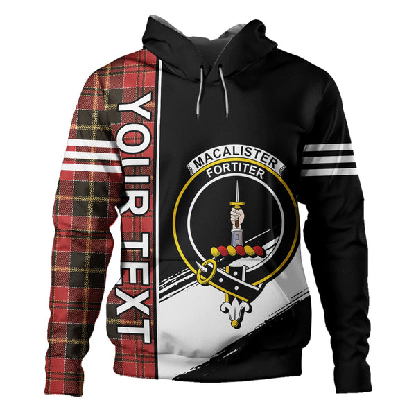 MacAlister of Skye Weathered Clan Badge Tartan Hoodie Quarter Style Personalized