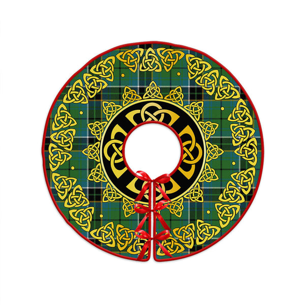 MacAlpine Ancient Clan Badge Tartan Christmas Tree Skirt Golden Celtic Heritage