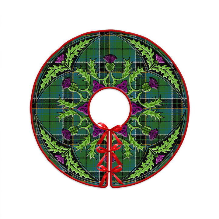 MacAlpine Ancient Clan Badge Tartan Christmas Tree Skirt Scottish Thistle Design