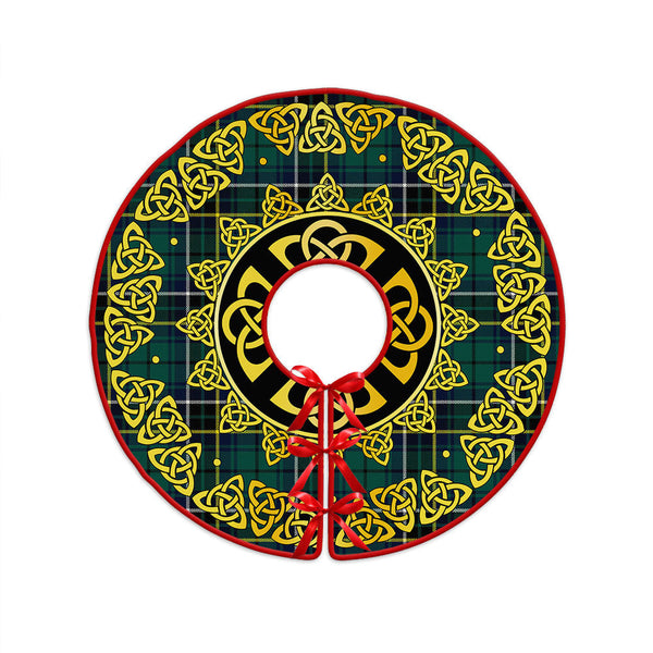MacAlpine Modern Clan Badge Tartan Christmas Tree Skirt Golden Celtic Heritage