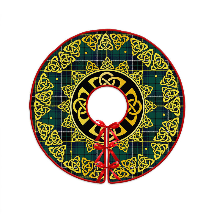 MacAlpine Modern Clan Badge Tartan Christmas Tree Skirt Golden Celtic Heritage