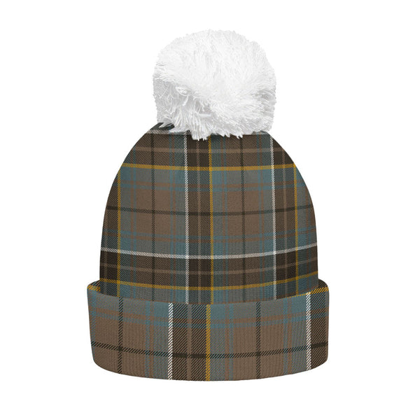 MacAlpine Weathered Clan Badge Tartan Bobble Beanie Hat