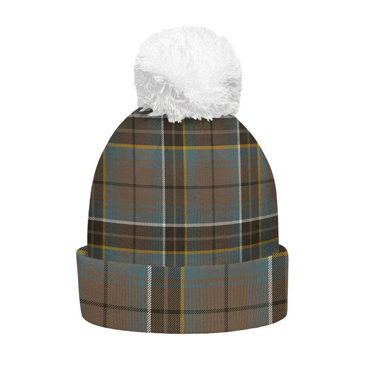 MacAlpine Weathered Clan Badge Tartan Bobble Beanie Hat