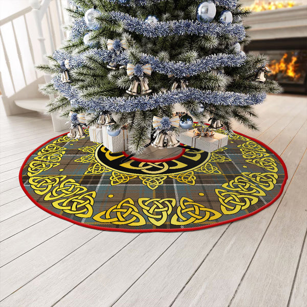 MacAlpine Weathered Clan Badge Tartan Christmas Tree Skirt Golden Celtic Heritage