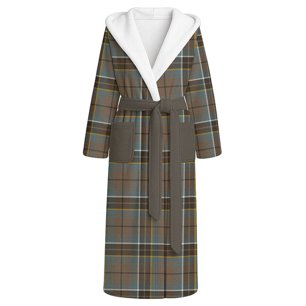 MacAlpine Weathered Clan Badge Tartan Flannel Hooded Bathrobe