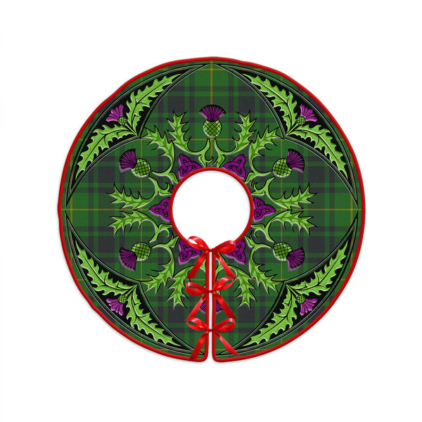 MacArthur Ancient Clan Badge Tartan Christmas Tree Skirt Scottish Thistle Design