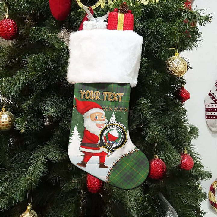 MacArthur Ancient Clan Badge Tartan Christmas Stocking Holiday Blessings Merry Christmas Joy