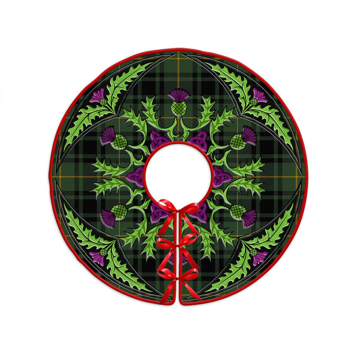 MacArthur Modern Clan Badge Tartan Christmas Tree Skirt Scottish Thistle Design