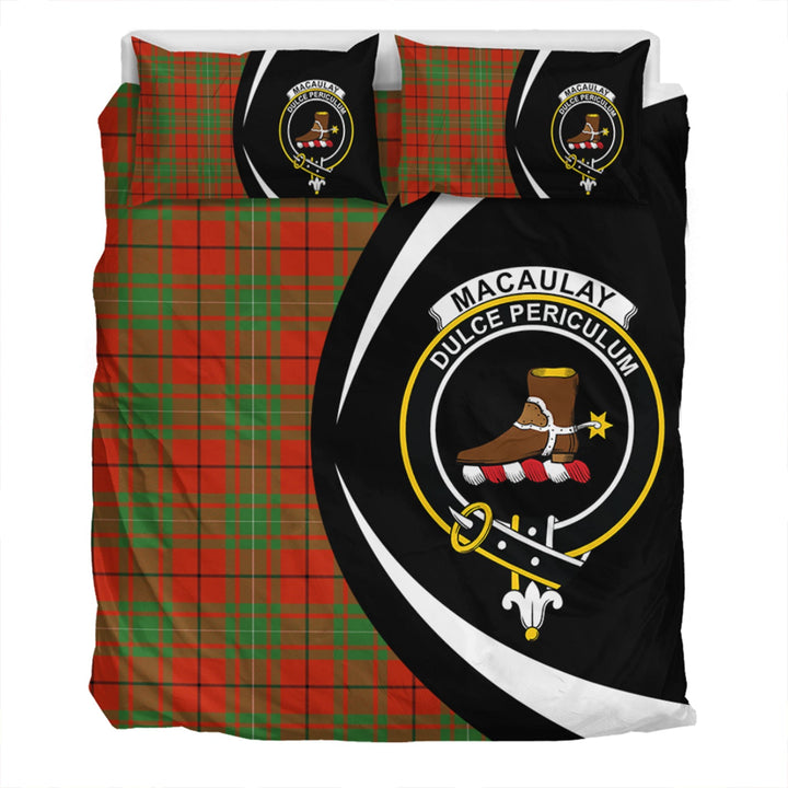 MacAulay Ancient Clan Badge Tartan Bedding Set Circle Style