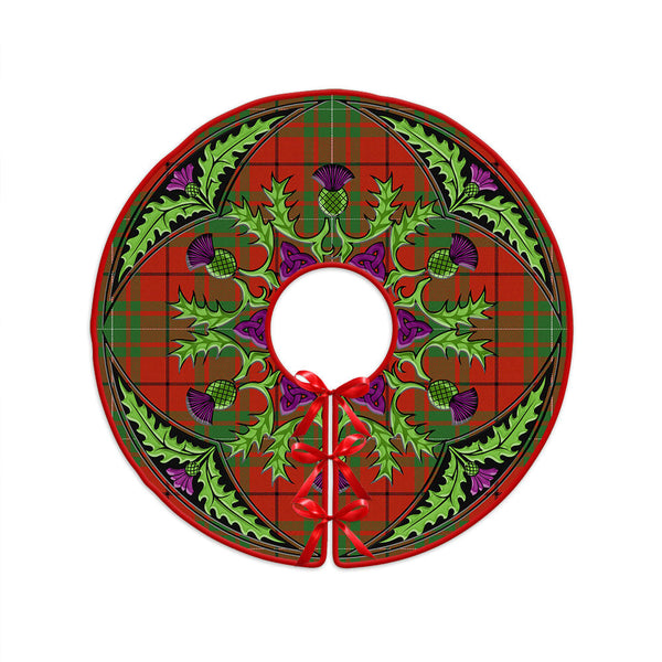 MacAulay Ancient Clan Badge Tartan Christmas Tree Skirt Scottish Thistle Design