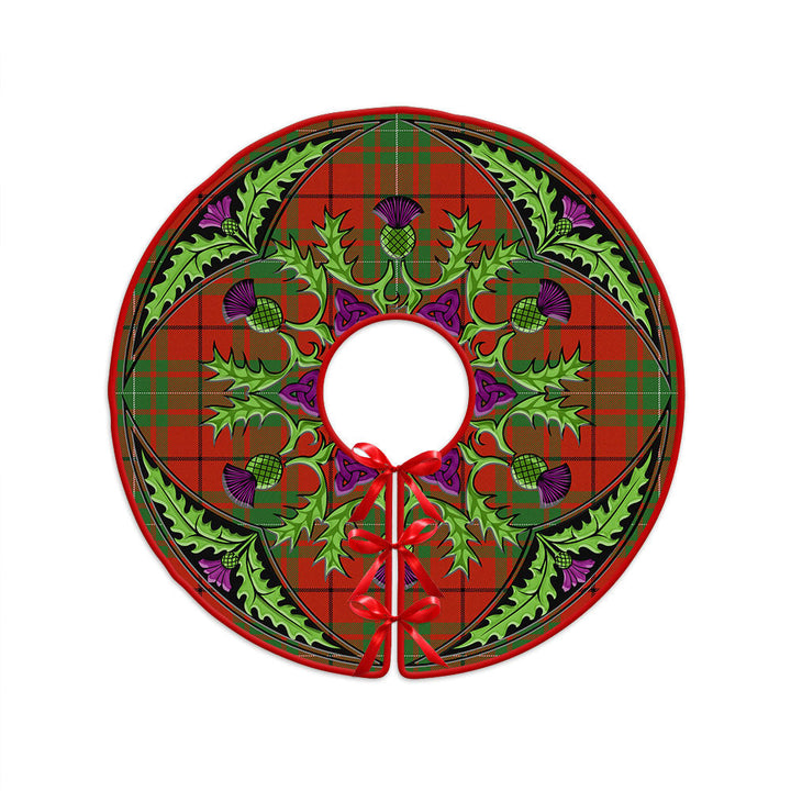 MacAulay Ancient Clan Badge Tartan Christmas Tree Skirt Scottish Thistle Design