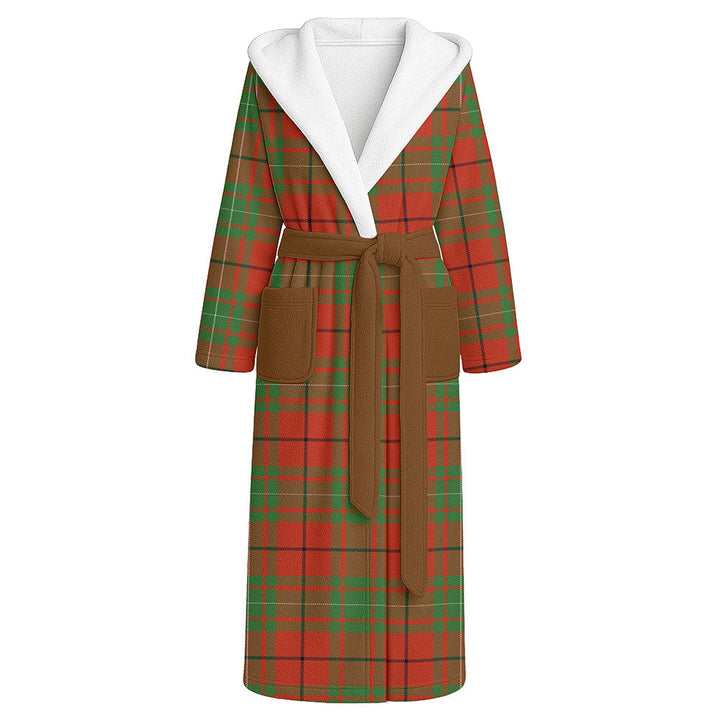 MacAulay Ancient Clan Badge Tartan Flannel Hooded Bathrobe