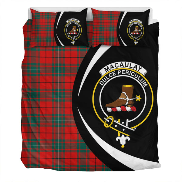 MacAulay Modern Clan Badge Tartan Bedding Set Circle Style