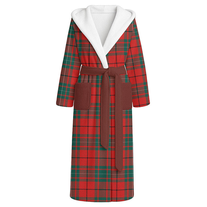 MacAulay Modern Clan Badge Tartan Flannel Hooded Bathrobe