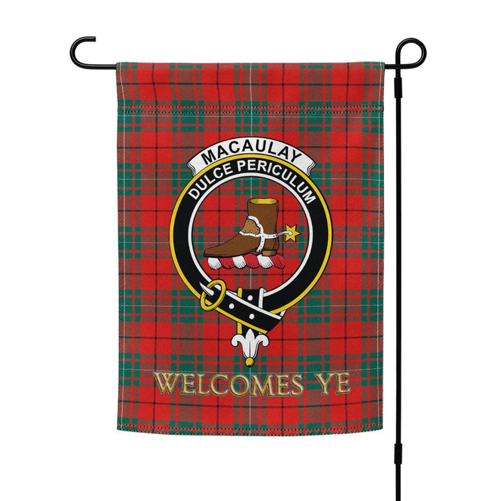 MacAulay Modern Clan Badge Tartan Garden Flag