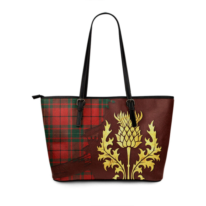 MacAulay Modern Tartan Leather Tote Bag Thistle Oldest Style