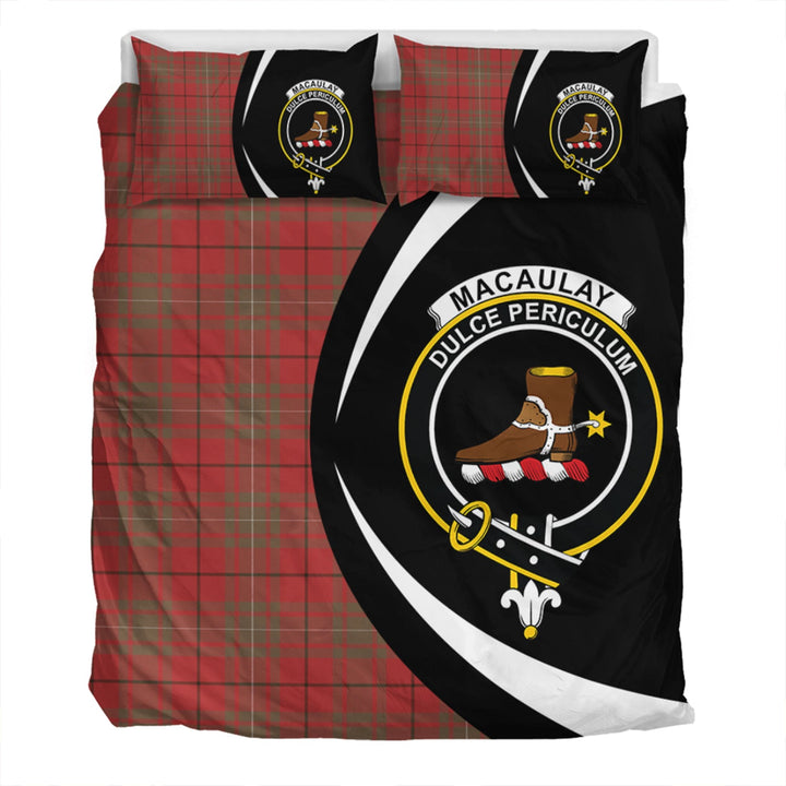 MacAulay Weathered Clan Badge Tartan Bedding Set Circle Style