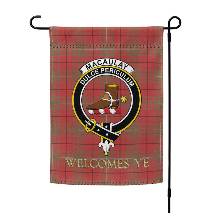 MacAulay Weathered Clan Badge Tartan Garden Flag