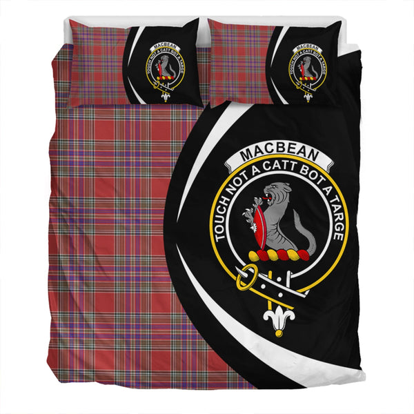 MacBean (MacBain) Weathered Clan Badge Tartan Bedding Set Circle Style