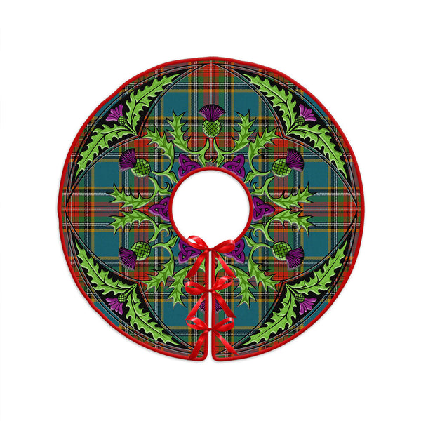 MacBeth Ancient Clan Badge Tartan Christmas Tree Skirt Scottish Thistle Design