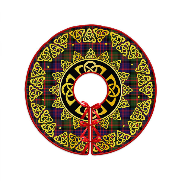MacBrayne Clan Badge Tartan Christmas Tree Skirt Golden Celtic Heritage