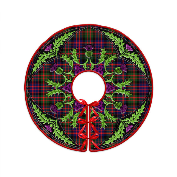 MacBrayne Clan Badge Tartan Christmas Tree Skirt Scottish Thistle Design