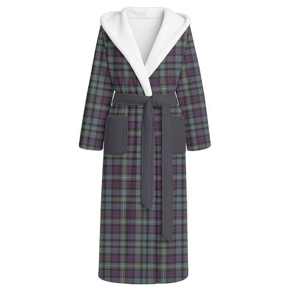 MacBride Weathered Clan Badge Tartan Flannel Hooded Bathrobe