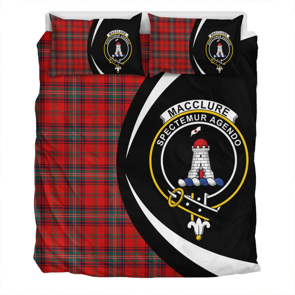 MacClure Modern Clan Badge Tartan Bedding Set Circle Style