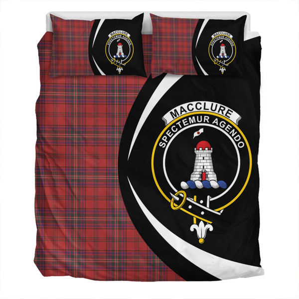 MacClure Weathered Clan Badge Tartan Bedding Set Circle Style