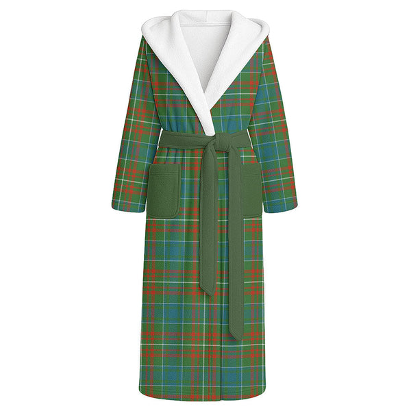 MacConnell Ancient Clan Badge Tartan Flannel Hooded Bathrobe
