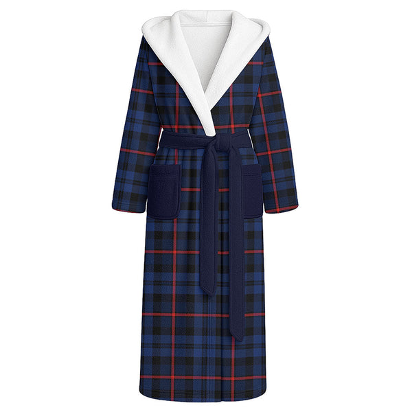 MacCorquodale Modern Clan Badge Tartan Flannel Hooded Bathrobe