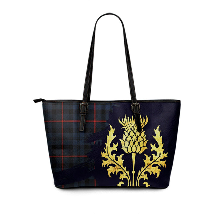 MacCorquodale Modern Tartan Leather Tote Bag Thistle Oldest Style