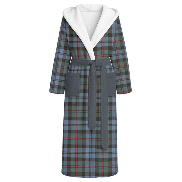 MacCorquodale Weathered Clan Badge Tartan Flannel Hooded Bathrobe