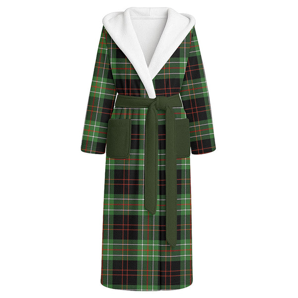 MacDiarmid Ancient Clan Badge Tartan Flannel Hooded Bathrobe