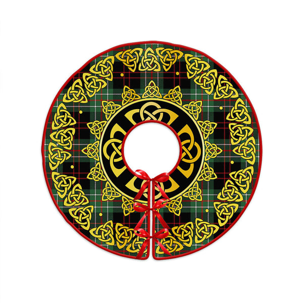 MacDiarmid Modern Clan Badge Tartan Christmas Tree Skirt Golden Celtic Heritage