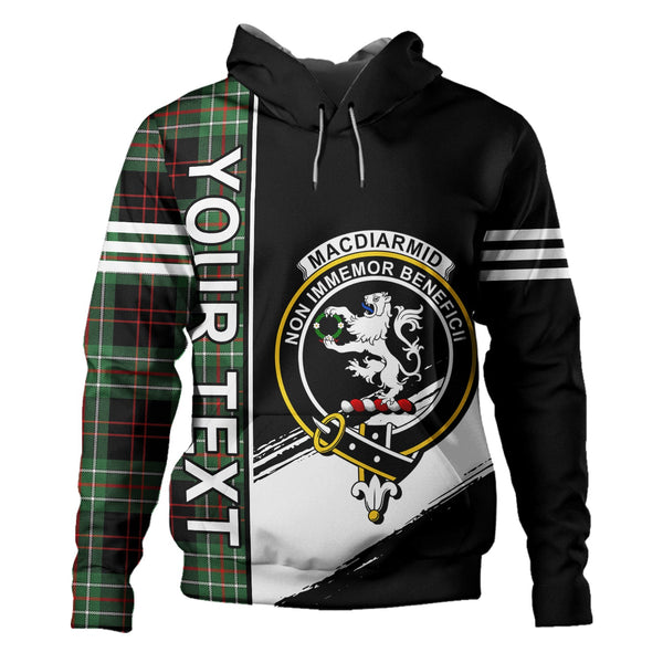 MacDiarmid Modern Clan Badge Tartan Hoodie Quarter Style Personalized