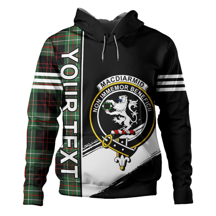MacDiarmid Modern Clan Badge Tartan Hoodie Quarter Style Personalized