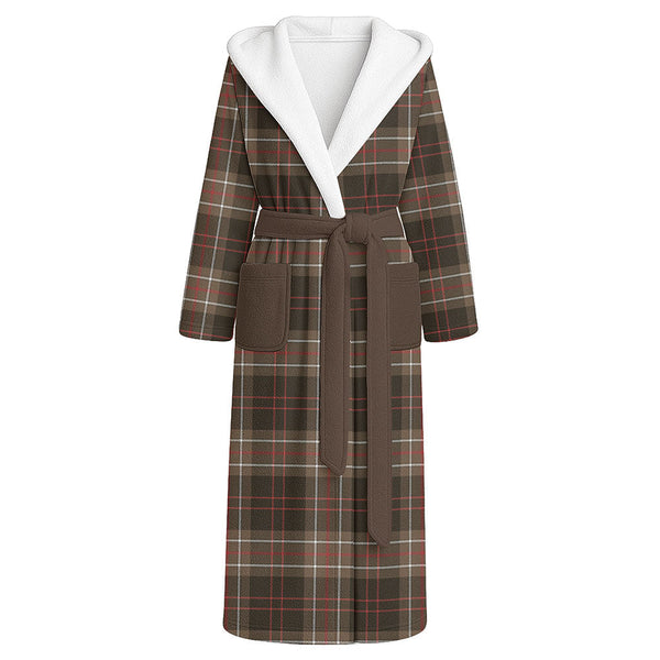 MacDiarmid Weathered Clan Badge Tartan Flannel Hooded Bathrobe