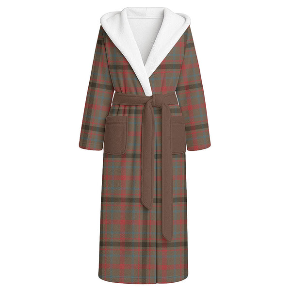MacDonagh Weathered Clan Badge Tartan Flannel Hooded Bathrobe