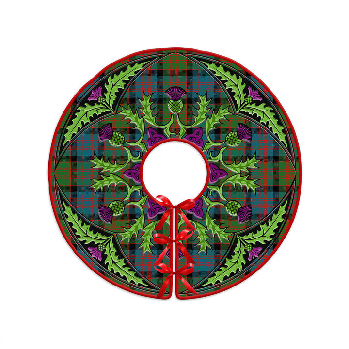 MacDonald (Donald) Ancient Clan Badge Tartan Christmas Tree Skirt Scottish Thistle Design